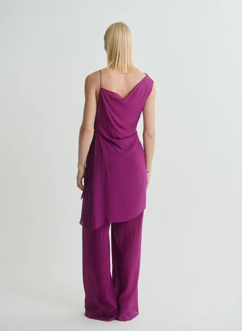 MANGO Long Top With Flower Detail