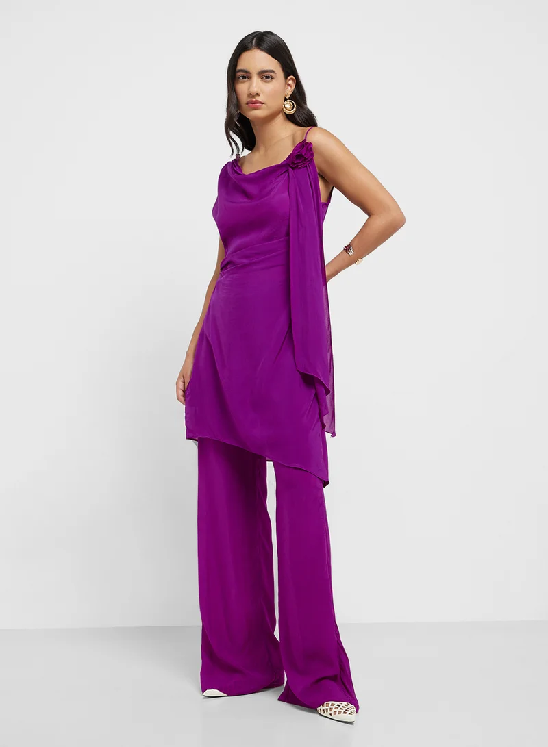 MANGO Long Top With Flower Detail