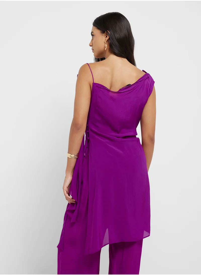 مانجو Long Top With Flower Detail