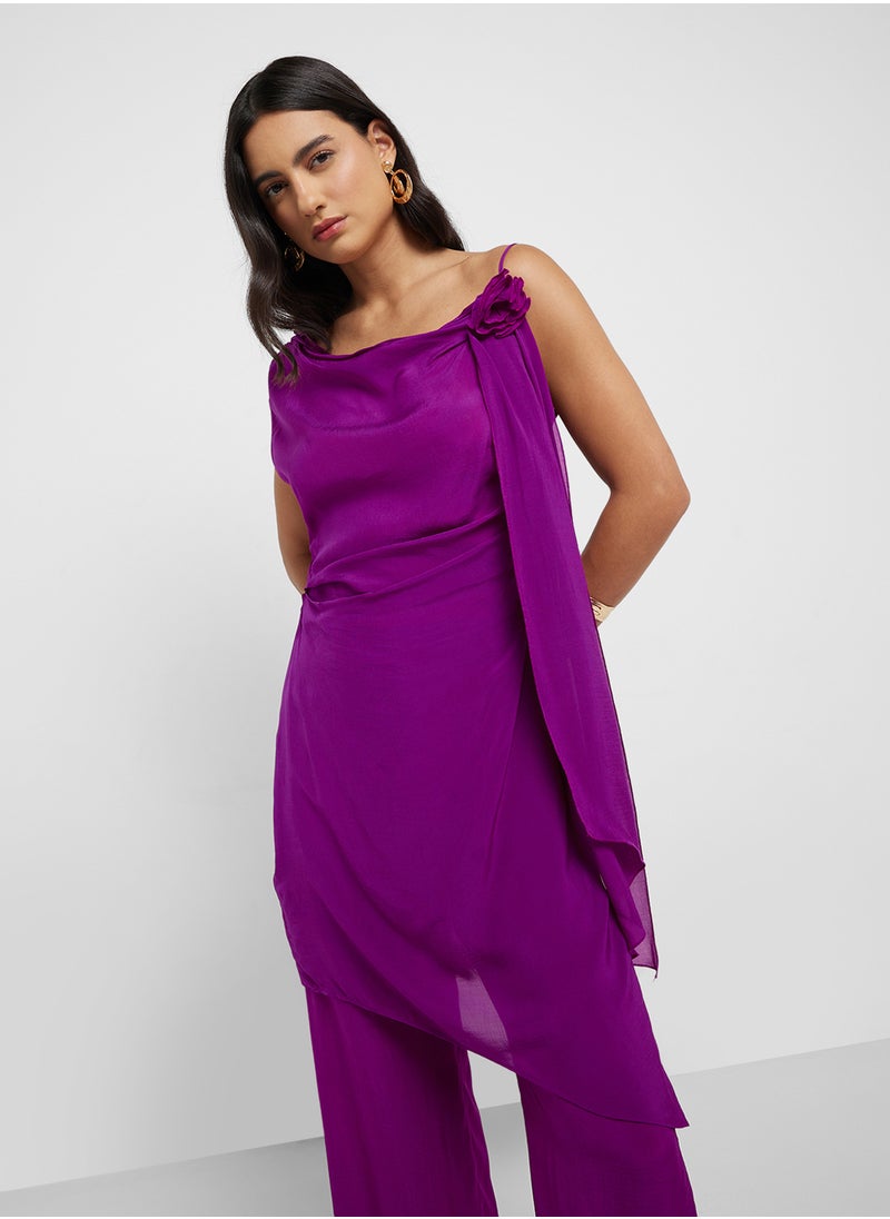 MANGO Long Top With Flower Detail  - Image 1