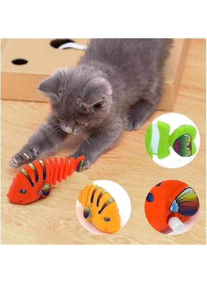 Plastic Wind-Up Wiggle Fish Toys,Interactive Clockwork Swinging Cartoon Toys,Creative 360° Rotating Toy for Birthday Party Gift (Mix Color/2set) - Image 4