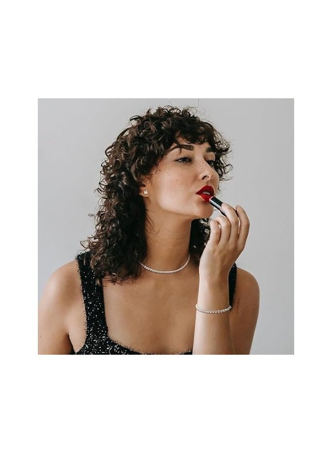 فيروز جوليري عقد تنس مطلي بالذهب عيار 14 قيراط مرصع بحجر الزركون على شكل فراشة للنساء ، سلسلة أنيقة من الزركونيا والماس الصناعي 3 ملم مع اسورة قابلة للتعديل. من فيروز جوليري - Image 2