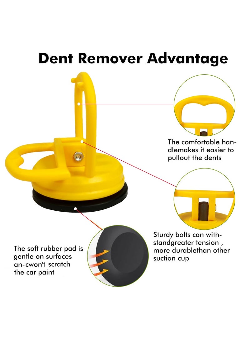 MOB 2" Glass Suction Cup Lifter Single Handle Vacuum Dent Puller Yellow Tile Steel Suction Cup 1 PCS - Image 2