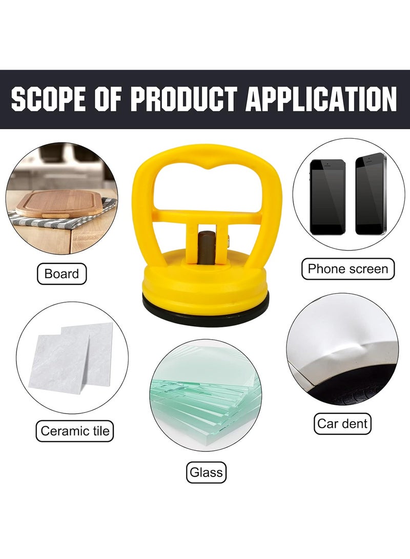 MOB 2" Glass Suction Cup Lifter Single Handle Vacuum Dent Puller Yellow Tile Steel Suction Cup 1 PCS - Image 3