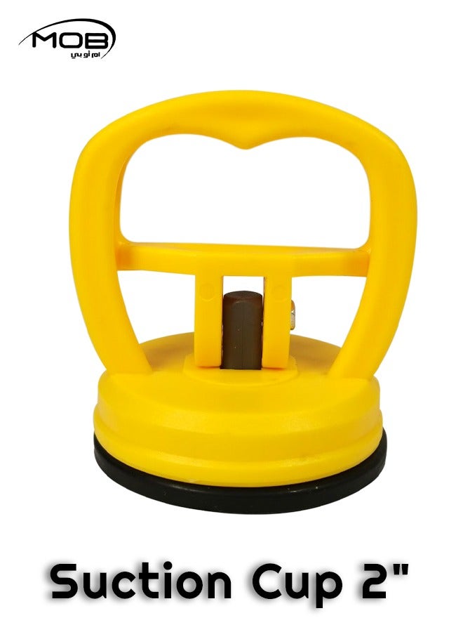 MOB 2" Glass Suction Cup Lifter Single Handle Vacuum Dent Puller Yellow Tile Steel Suction Cup 1 PCS - Image 1