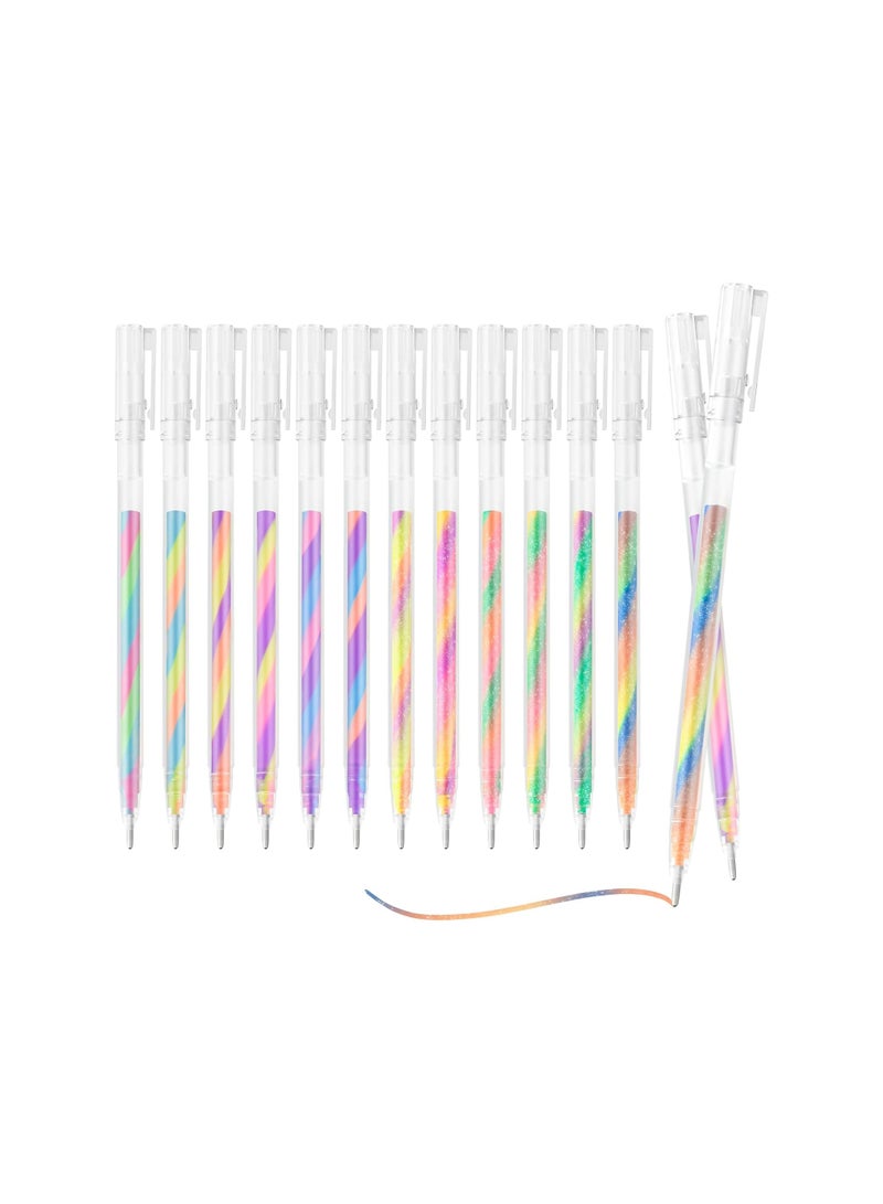 Magic Glitter Pastel Gel Pens Set - 12 Pack Rainbow Colors for Adult Coloring, Doodling, Scrapbooking, Drawing, Journaling, and Illustrating - Perfect for Graduations and Birthdays. - Image 1
