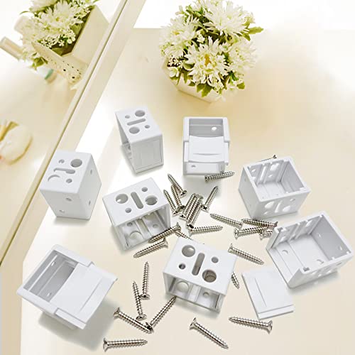 lofrcin Mini Blind Brackets, 1 Inch White Brackets for Blinds, Mini Blinds Box Mounting Bracket for Headrail Holder (2 pcs) - Image 4