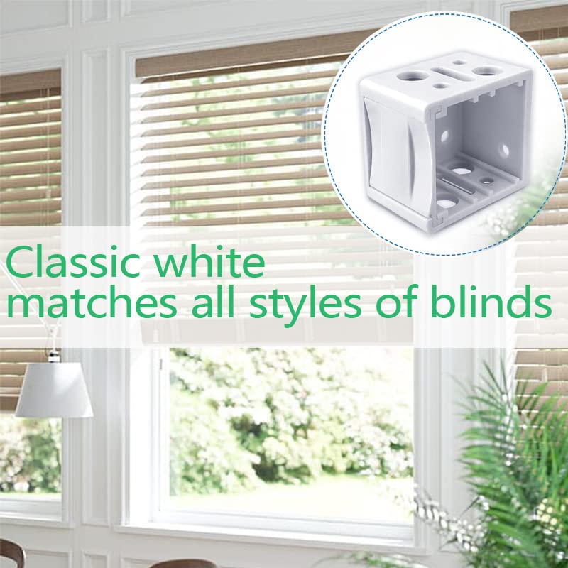 lofrcin Mini Blind Brackets, 1 Inch White Brackets for Blinds, Mini Blinds Box Mounting Bracket for Headrail Holder (2 pcs) - Image 2