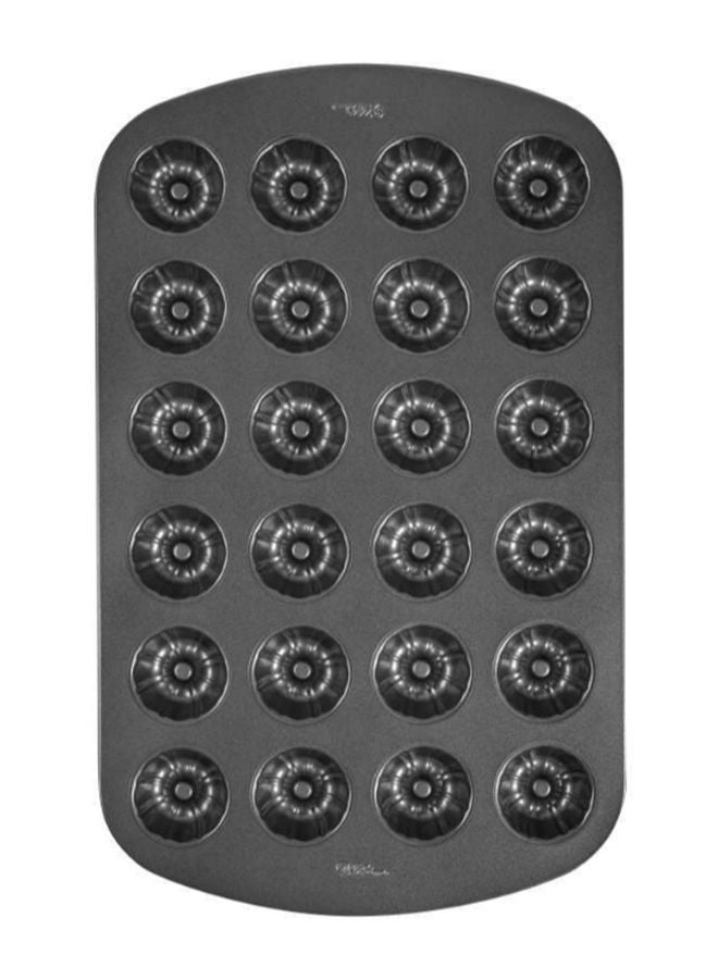 NIBEMINENT 24-Cavity Fluted Tube Cake Pan Black 16.5x10.5inch  - Image 1