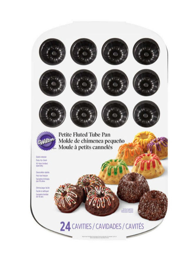 NIBEMINENT 24-Cavity Fluted Tube Cake Pan Black 16.5x10.5inch  - Image 2