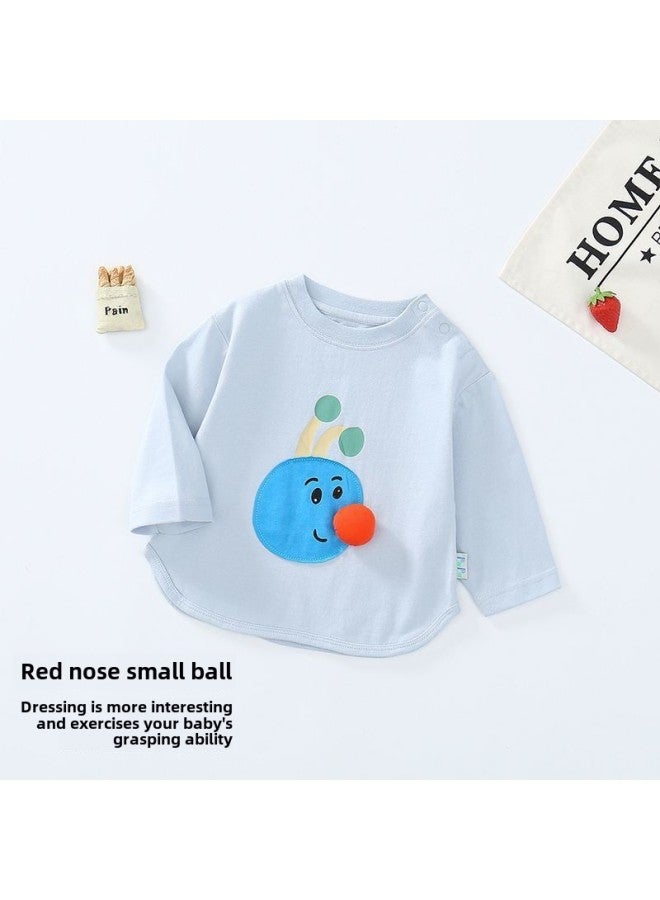 Generic Baby Spring And Autumn Pants Cotton Men And Women Baby Big PP Pants Soft Children's Fart Pants Outside Wear Baby Cute Card.-Color:Blue Top-Size:73 - Image 1