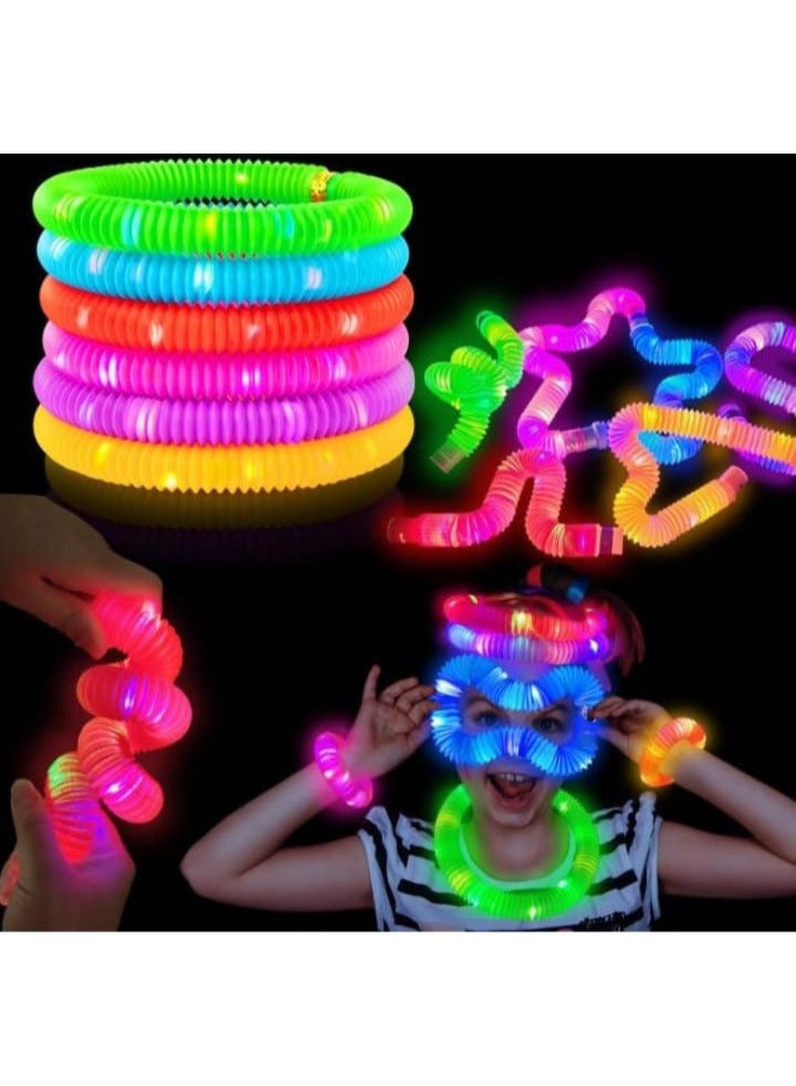 Kannove Pop Tubes Sensory and Fine Motor Skills Toys (6 LED Pop Tubes)