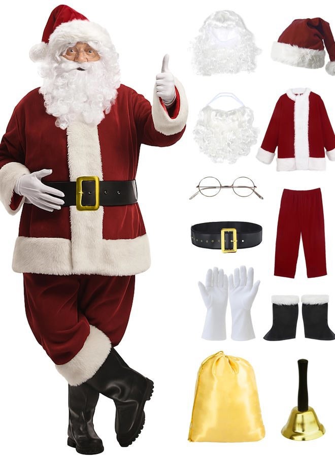 ADOMI Santa Suit 10pc. Plush Adult Costume Red XL - Image 1