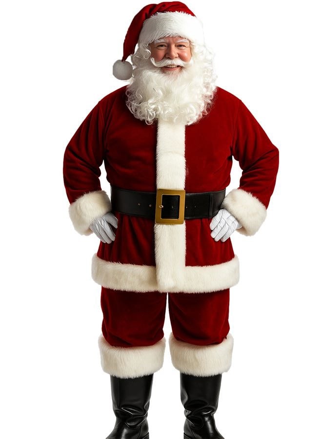 ADOMI Santa Suit 10pc. Plush Adult Costume Red XL - Image 2