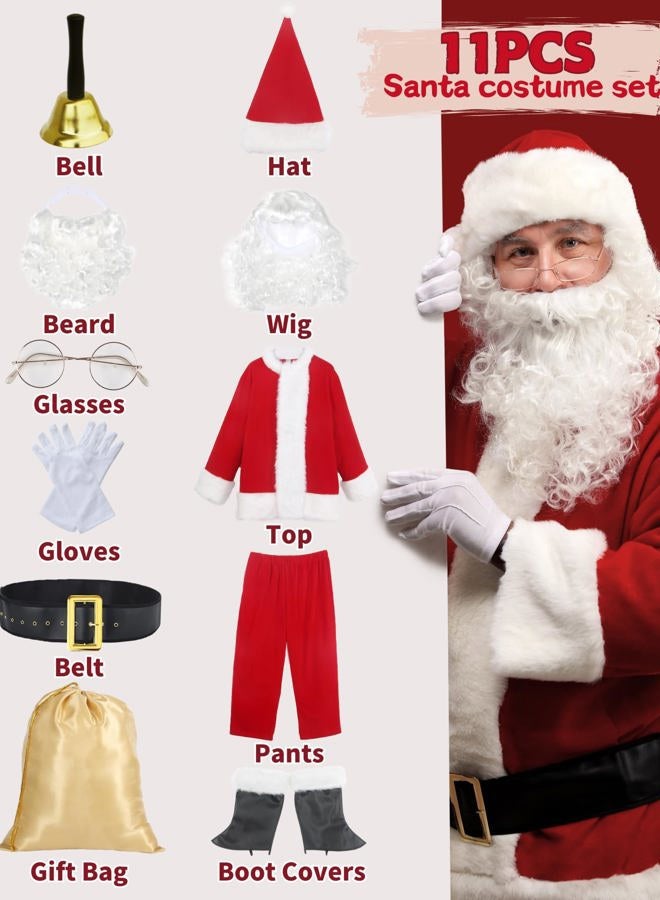 ADOMI Santa Suit 10pc. Plush Adult Costume Red XL - Image 4