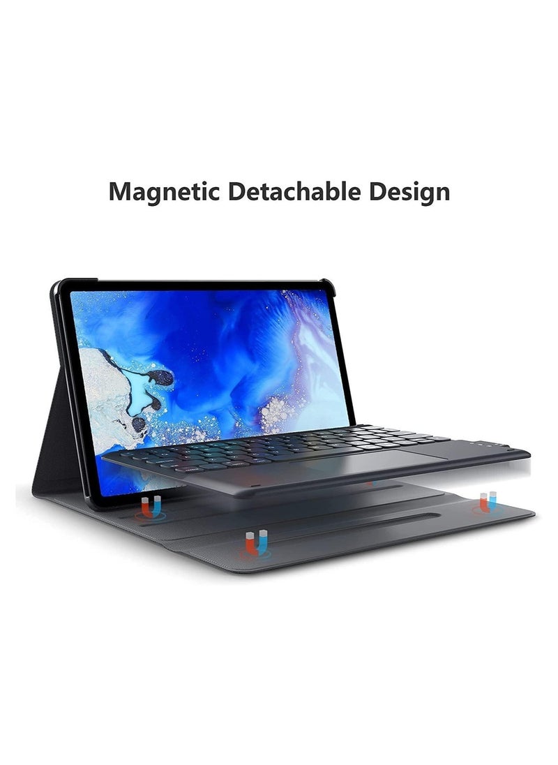 Galaxy Tab S8 Keyboard Case, Touchpad with S Pen Slot, for Samsung Galaxy Tab S8 / S7 11 inch, Rechargeable & Detachable BT Keyboard, PU Slim Cover - Image 3