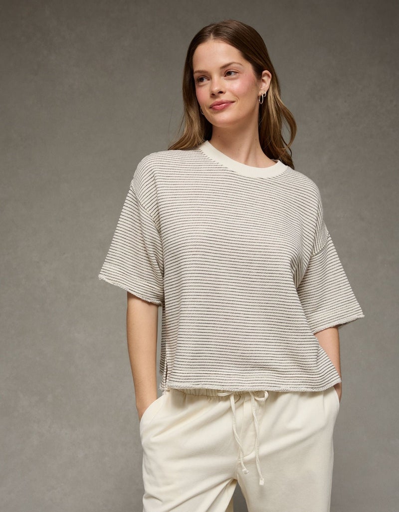 American Eagle AE Boxy Short-Sleeve Sweatshirt - Image 1