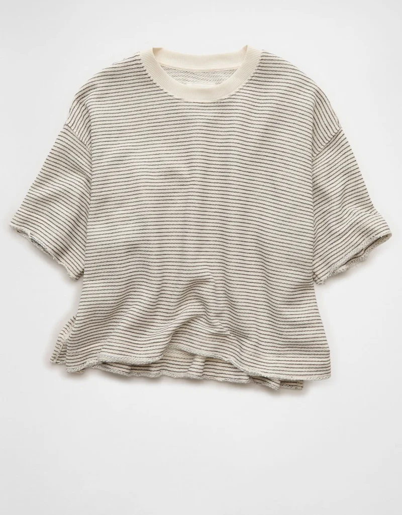 American Eagle  AE Boxy Short-Sleeve Sweatshirt for Women | Best Price UAE