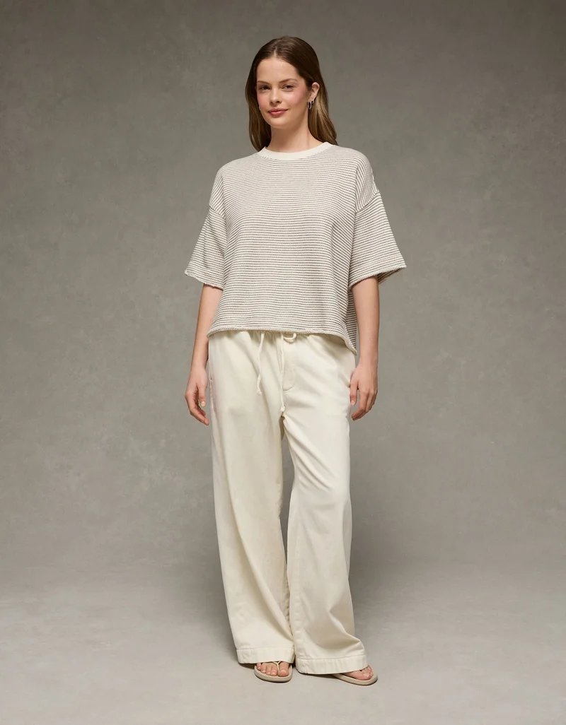 American Eagle  AE Boxy Short-Sleeve Sweatshirt for Women | Best Price UAE