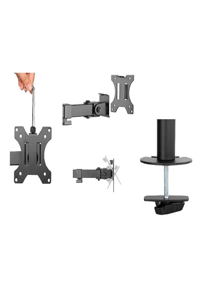 Skill Tech SH 0240KN Dual Monitor Economy Articulating Stand With Laptop Tray, Suitable For Most 13"-32" Screens, VESA 100x100, Max Load Capacity 16 Kg - Image 4