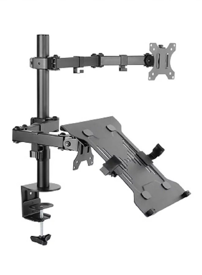 Skill Tech SH 0240KN Dual Monitor Economy Articulating Stand With Laptop Tray, Suitable For Most 13"-32" Screens, VESA 100x100, Max Load Capacity 16 Kg - Image 1