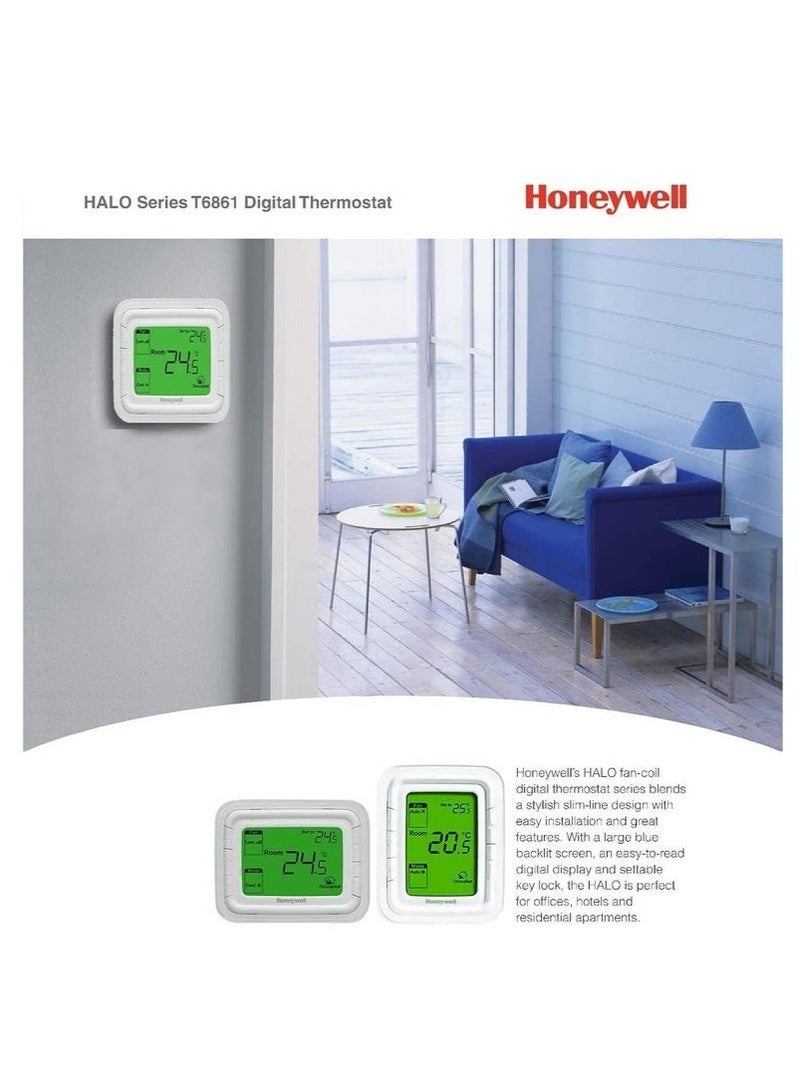 Honeywell ترموستات Honeywell Home T6861H2WG للتحكم في مروحة التدفئة والتبريد، مع مستشعر عن بُعد ومدخلات تخفيض عن بُعد - Image 4