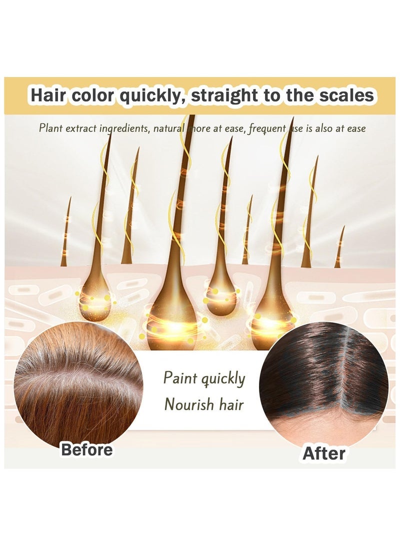 NOVA Hair Dye Shampoo Natural Instant Color for Gray Coverage,Safe, Unisex Formula, For Hair Care 3 in 1, Herbal Ingredients, Keeping Hair Healthy and Shiny (Dark Brown) - Image 4