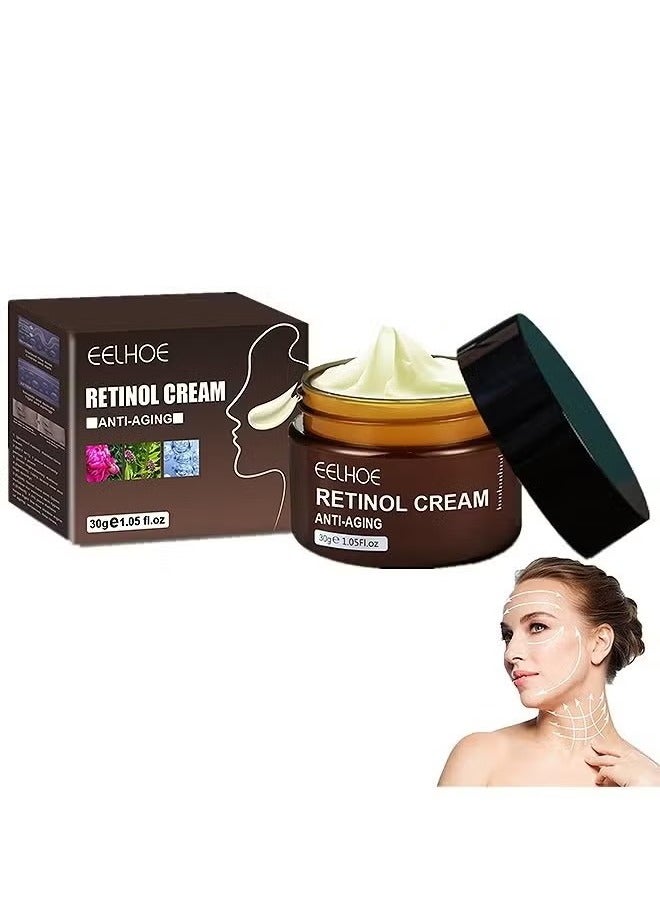 EELHOE Retinol Cream For Face, Retinol Deep Wrinkle Night Cream, Collagen Retinol Hyaluronic Acid Cream, Retinol Cream Moisture Anti-Aging, Retinol Anti Aging Wrinkle Removal Skin Firming Cream 30G - Image 1