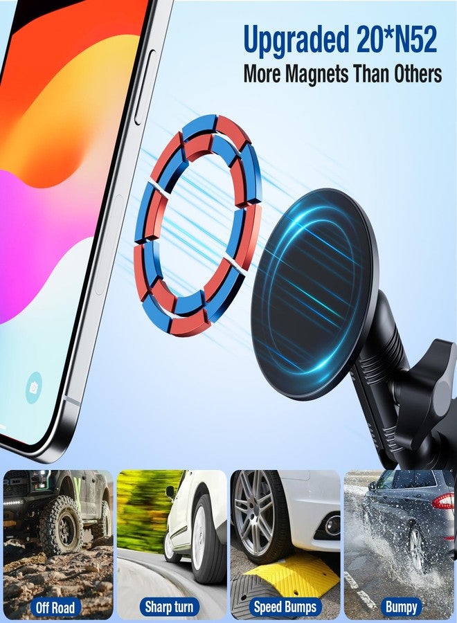 Surfcabin CNC Vent Phone Holder, Magnetic Air Vent Phone Holder Cradles Mount Compatible with F150 2015-2020 & Super Duty F250 F350 F450 2017-2021, Full Metal Bracket for Most CellPhones - Image 4