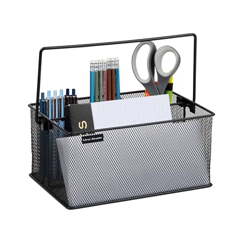 Mind Reader Utensil Holder, Silverware Organizer, Caddy, Cutlery Holder, Kitchen, Metal Mesh, 10"L x 7"W x 4.75"H, Black - Image 4