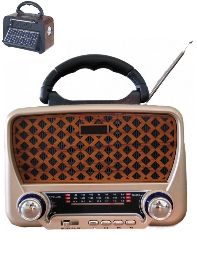 Denx Rechargeable Radio, Portable Radio Am Fm Transistor With Best Sound, Solar/Battery Operated Radio, Support Tf Card/Usb Playing  - Image 1