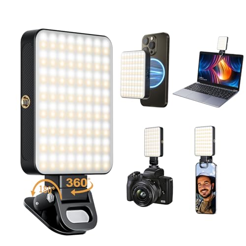 gliship Magnetic Selfie Light for Cell Phone, gliship 128 Led Selfie Light Compatible with Magsafe Rechargeable Portable Clip Fill Light with 3 Lights Modes for Phone Camera Laptop Camera - Image 1