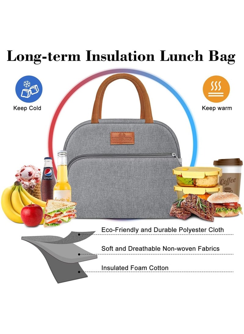 WinHolder Reusable Insulated new we young Lunch Bag for Women & Men – Leakproof, Large Capacity Tote for Work/Travel (Grey) - Image 2