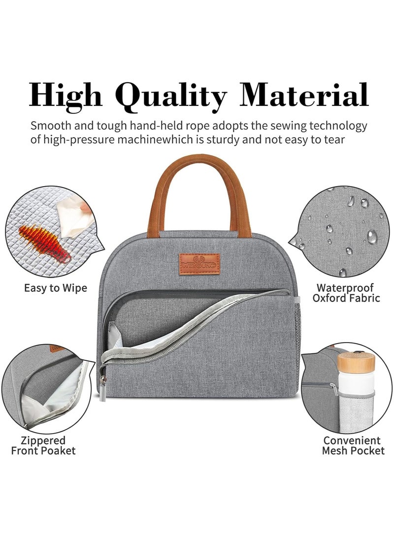 WinHolder Reusable Insulated new we young Lunch Bag for Women & Men – Leakproof, Large Capacity Tote for Work/Travel (Grey) - Image 5