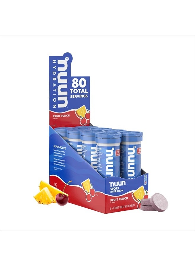 Nuun Sport Electrolyte Tablets for Proactive Hydration, Fruit Punch, 8 Pack (80 Servings) - Image 1