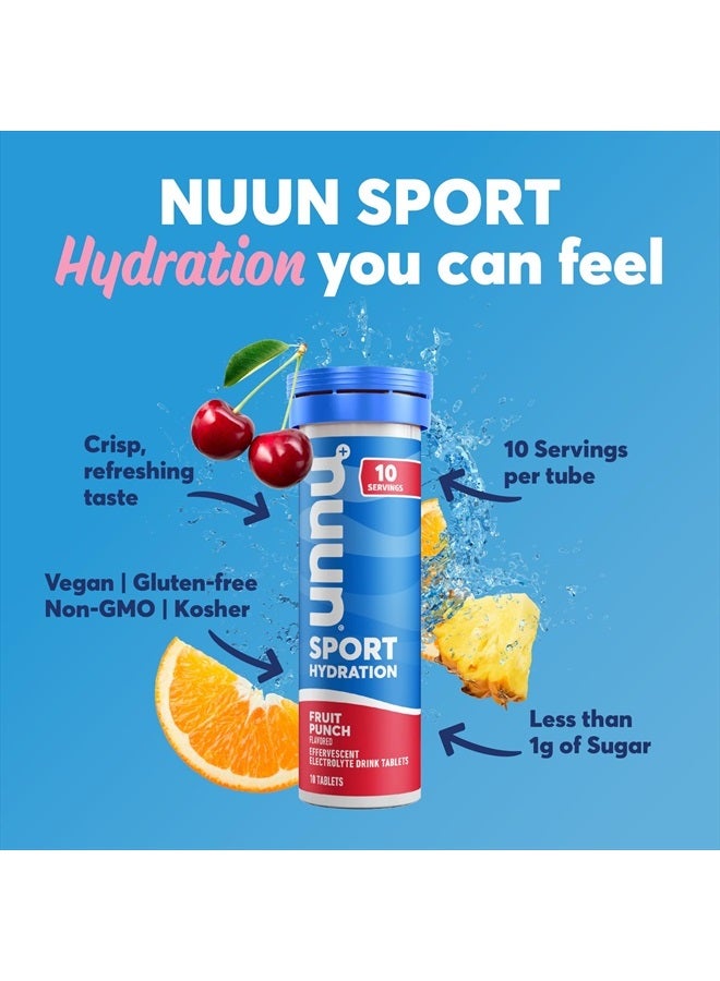 Nuun Sport Electrolyte Tablets for Proactive Hydration, Fruit Punch, 8 Pack (80 Servings) - Image 2