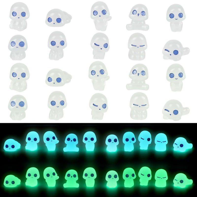 CCINEE 20Pcs Glow in Dark Tree Elves Fairy Luminous Ghost Micro Landscape Accessories Miniature Tree Elves Decoration for Garden Landscape Aquarium Dollhouse Potted Plants Decoration - Image 1
