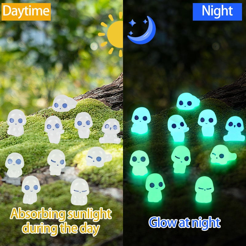 CCINEE 20Pcs Glow in Dark Tree Elves Fairy Luminous Ghost Micro Landscape Accessories Miniature Tree Elves Decoration for Garden Landscape Aquarium Dollhouse Potted Plants Decoration - Image 3