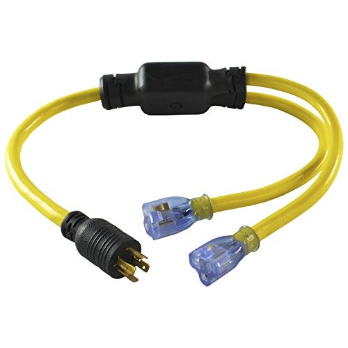 Conntek YL1420520S 20-Amp 125/250-volt L14-20P Generator Y-Adapter 4-Prong Male Plug to U.S. 15/20-Amp Female Connectors - Image 1