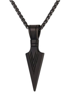 Arrowhead Pendant Necklace Stainless Steel Spear Point Jewelry for Men