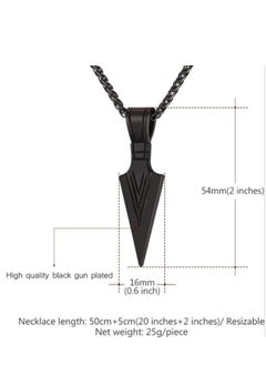 Generic Arrowhead Pendant Necklace Stainless Steel Spear Point Jewelry for Men  - Image 3