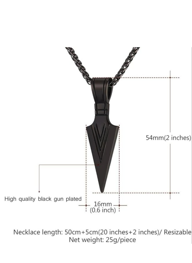 Generic - Arrowhead Pendant Necklace Stainless Steel Spear Point Jewelry for Men - Image 1
