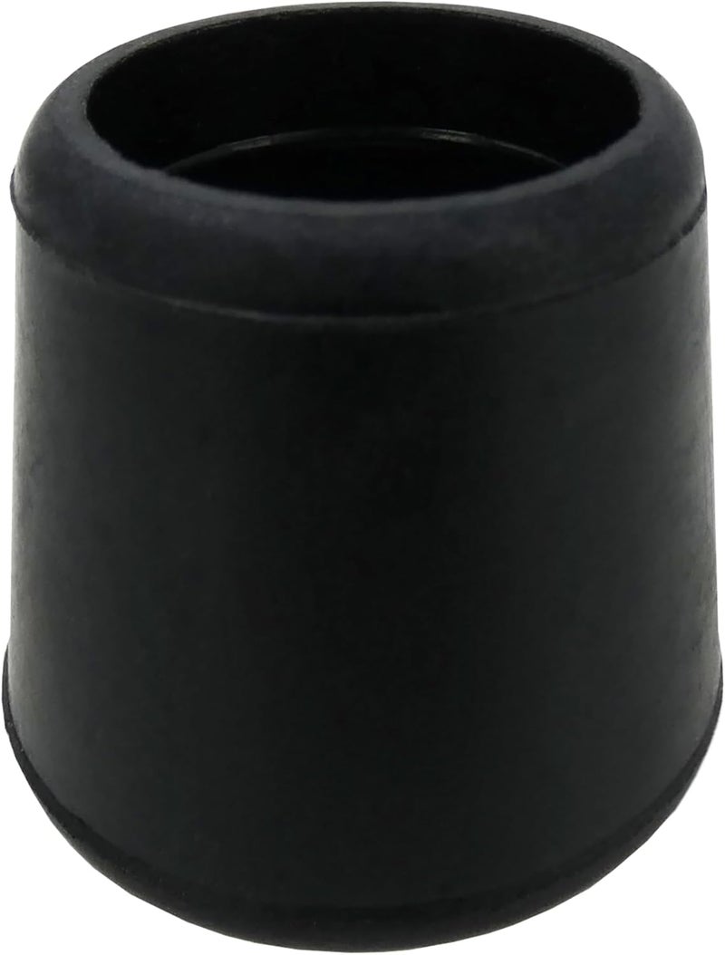 SoftTouch 4 Pack Non-Slip Round Rubber Leg Tip Floor Protectors – 1-1/8" Inner Diameter for Chairs, Stools & Tables - Reduce Noise & Prevent Scratches – Black - Image 2