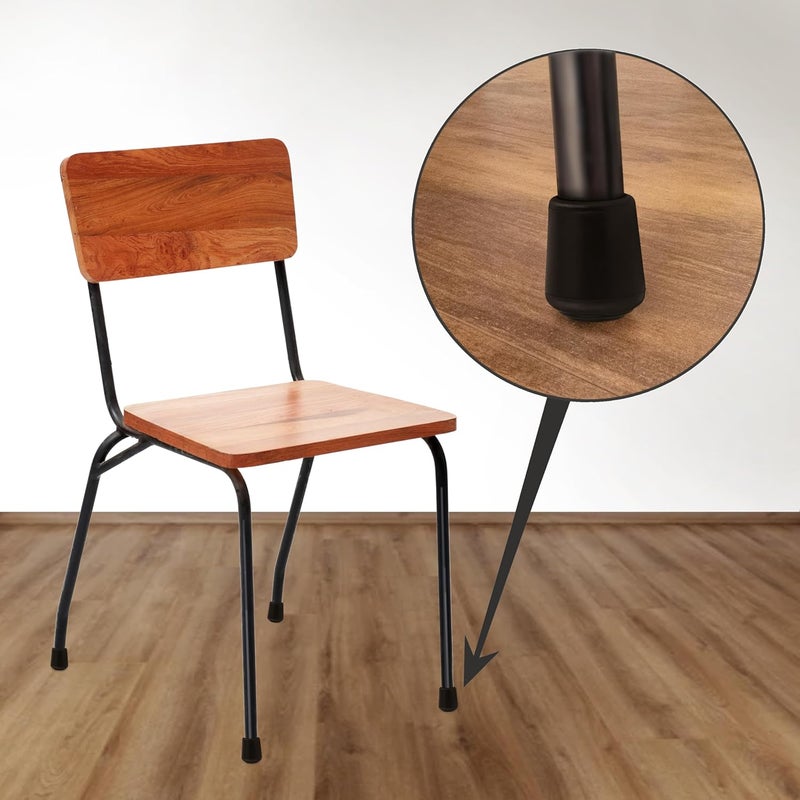 SoftTouch 4 Pack Non-Slip Round Rubber Leg Tip Floor Protectors – 1-1/8" Inner Diameter for Chairs, Stools & Tables - Reduce Noise & Prevent Scratches – Black - Image 5