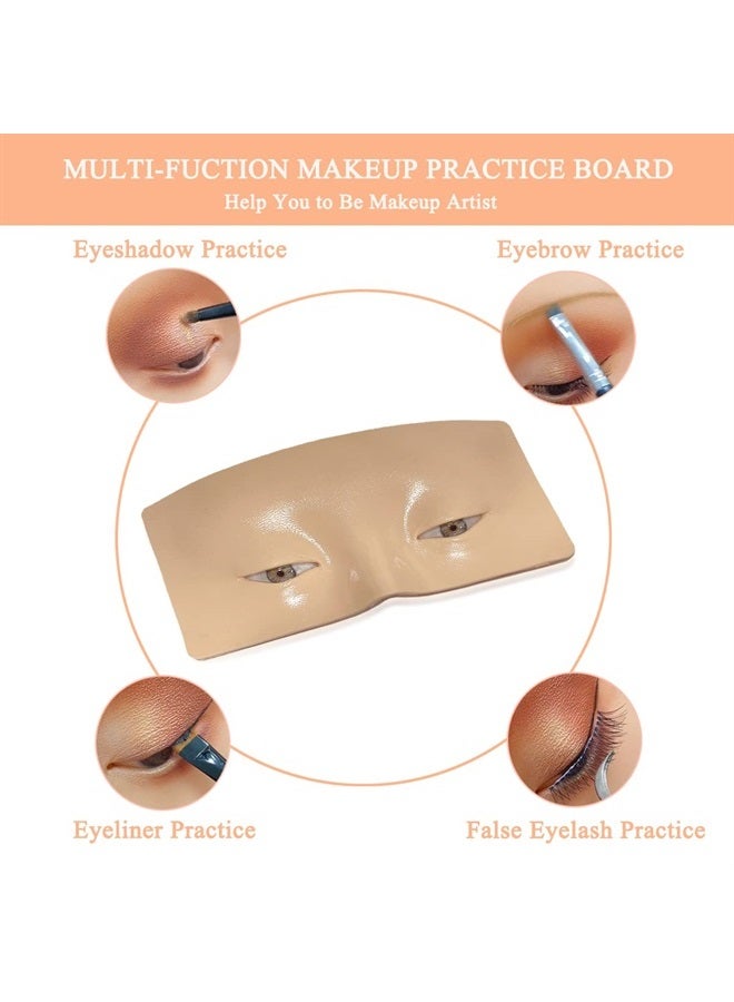 Aibipo Makeup Practice Face Board, Resusable 3D Makeup Mannequin Face, Eyes Makeup Practice Face with Makeup Kit for Makeup Students and Beginners to Practice Eye shadow Eyeliner Eyebrow Makeup & Lash Extens - Image 2
