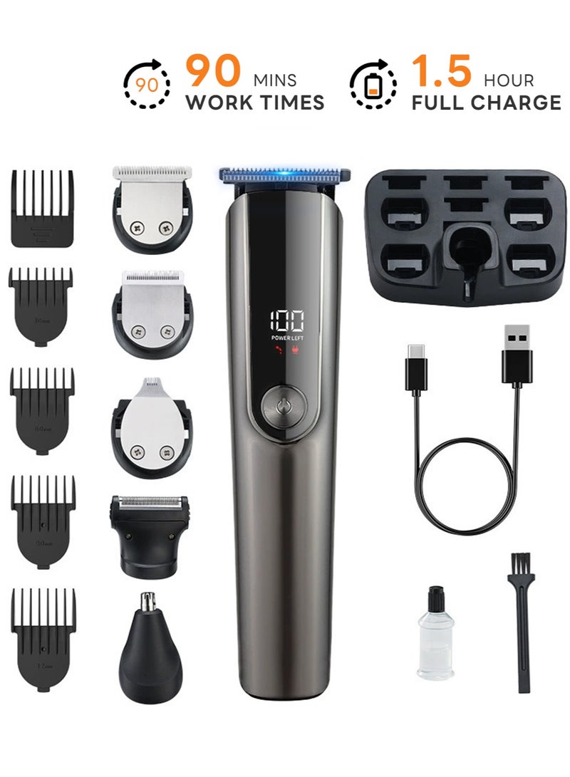 إي تي جي جهاز تقليم متميز للرجال ، وآلة حلاقة 5 في 1 مع لطف شعر الأنف ، و 90 دقيقة وقت التشغيل ، وشحن النوع C ، ورجال طراز Mens Cordless Style - Image 1