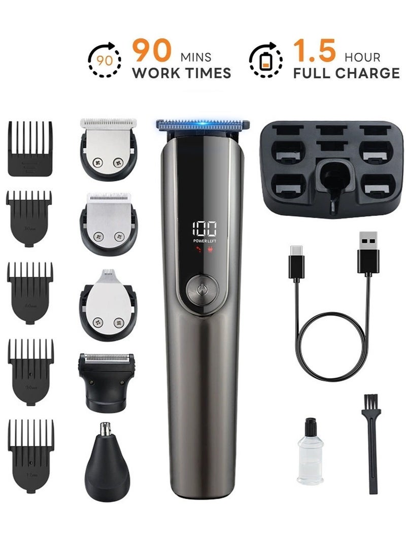 إي تي جي جهاز تقليم متميز للرجال ، وآلة حلاقة 5 في 1 مع لطف شعر الأنف ، و 90 دقيقة وقت التشغيل ، وشحن النوع C ، ورجال طراز Mens Cordless Style - Image 1