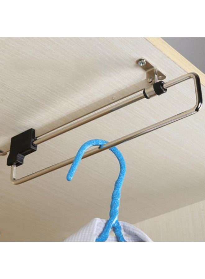 Saycker Retractable Closet Pull Out Rod Closet Valet Rod Extending Rail Pull Out Hanger Closet Valet Rod Rail Sliding Extending Telescopic Clothes Rod, 12 Inch=30 cm Closet Rod Bracket Wardrobe Hanger Rail  - Image 1