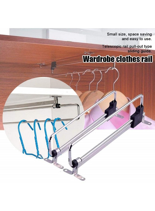 Saycker Retractable Closet Pull Out Rod Closet Valet Rod Extending Rail Pull Out Hanger Closet Valet Rod Rail Sliding Extending Telescopic Clothes Rod, 12 Inch=30 cm Closet Rod Bracket Wardrobe Hanger Rail  - Image 4