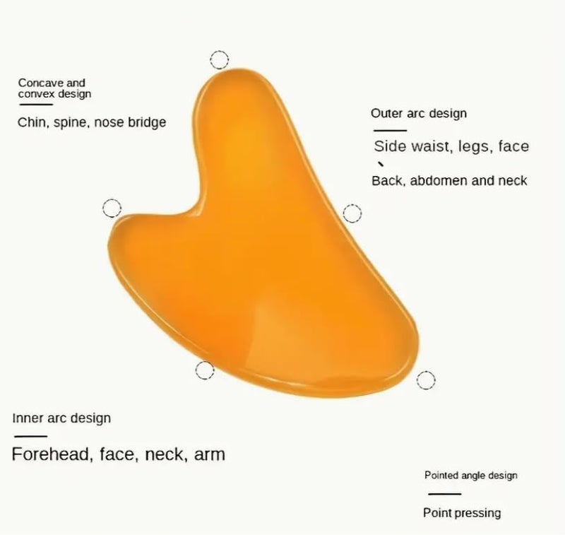 Premium Guasha Massage Scraper Tool Orange Heart Plate - Image 5
